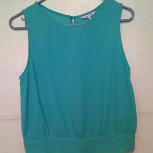 NAKED ZEBRA GREEN TURQUOISE SLEEVELESS TOP